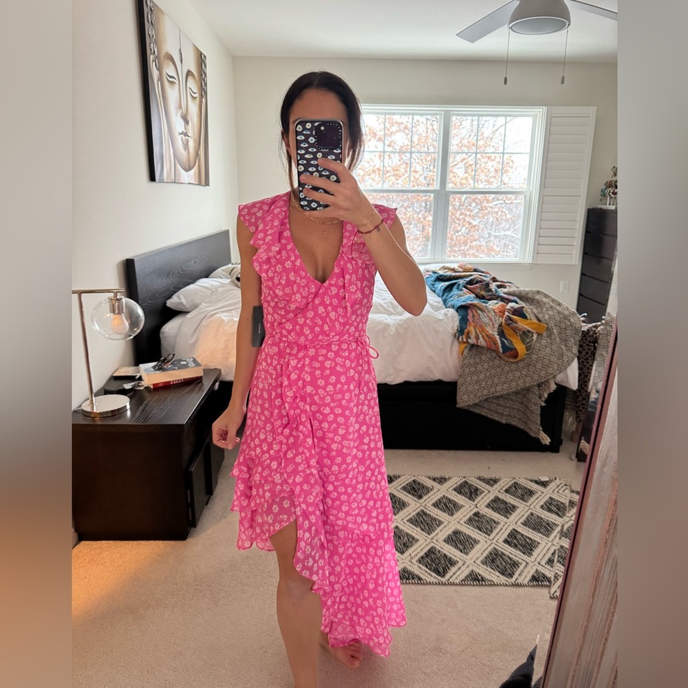 Lulus bright pink summer dress size XS